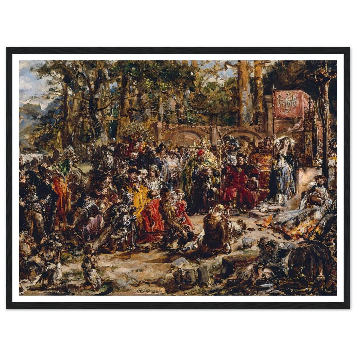 Baptism of Lithuania, from the series “History of Civilization in Poland” (1888) Art Print | Jan Matejko - Framed Poster - 30x40 cm / 12x16″ - Black frame