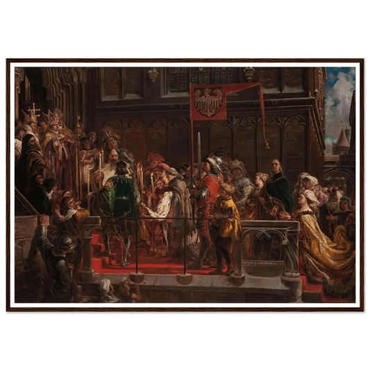 Baptism of Władysław Warneńczyk, 18 February 1425 (1881) Art Print | Jan Matejko - Framed Poster - 30x40 cm / 12x16″ - Black frame