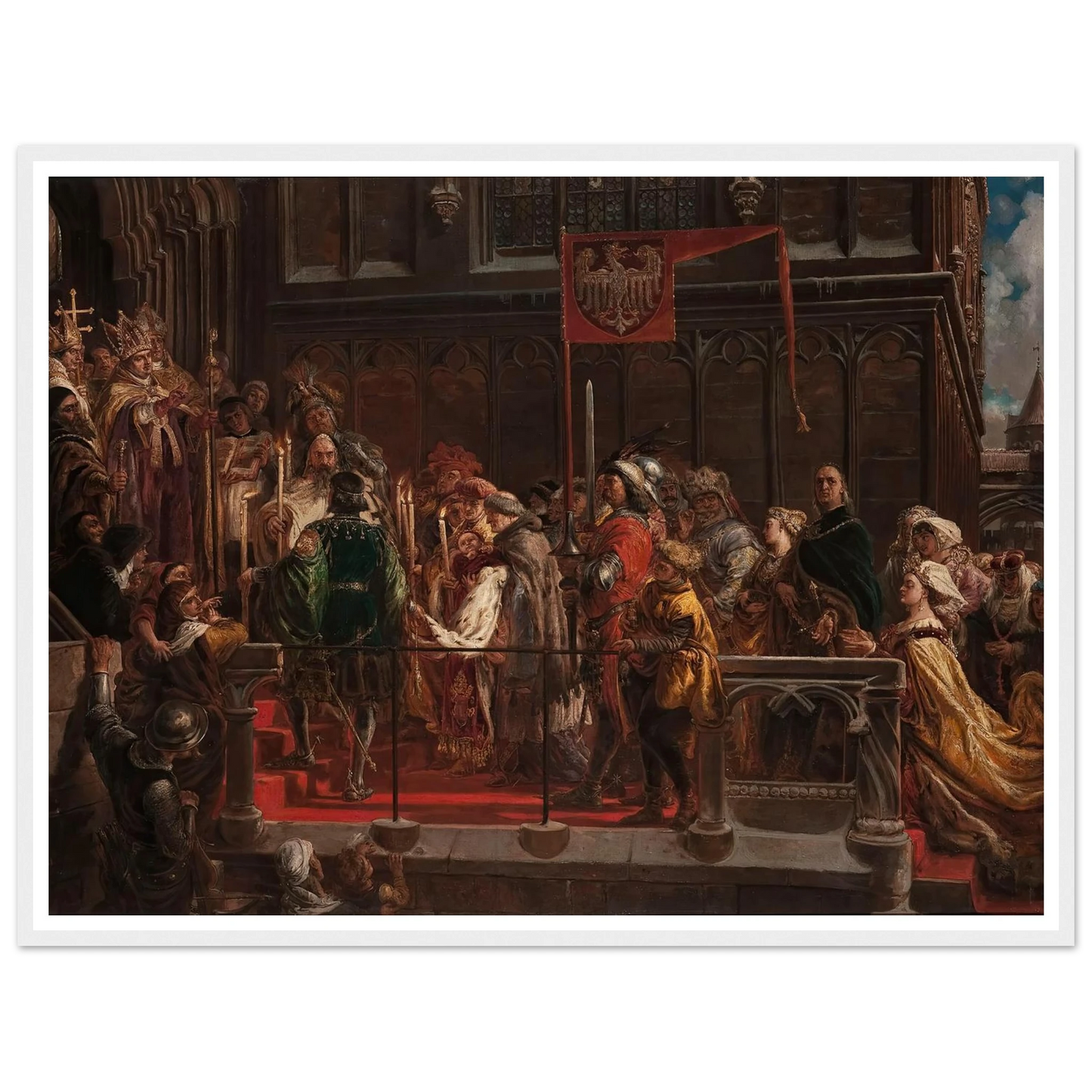 Baptism of Władysław Warneńczyk, 18 February 1425 (1881) Art Print | Jan Matejko - Framed Poster - 30x40 cm / 12x16″ - Black frame