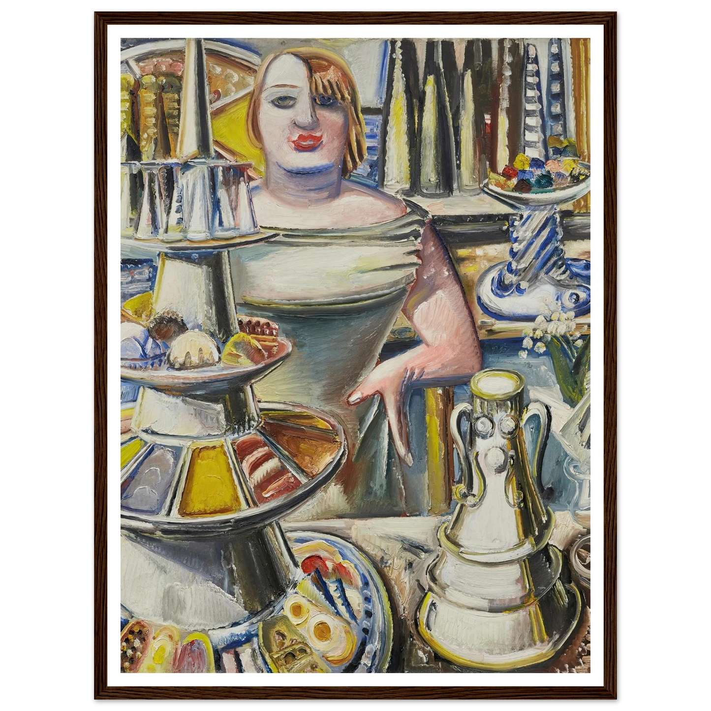 Bardame (Barmaid) (1932) Art Print | Paul Kleinschmidt - Framed Poster - 30x40 cm / 12x16″ - Black frame