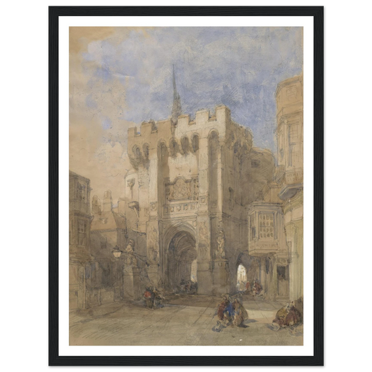 Bargate, Southampton (1828) Art Print | David Roberts - Framed Poster - 30x40 cm / 12x16″ - Black frame