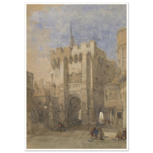 Bargate, Southampton (1828) Art Print | David Roberts - Framed Poster - 30x40 cm / 12x16″ - Black frame