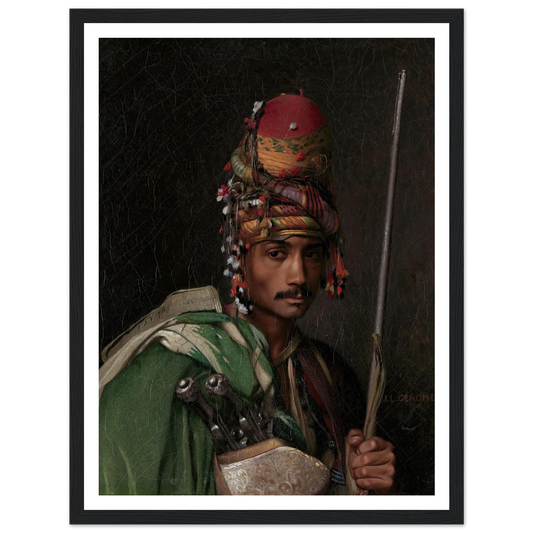Bashi-Bazouk (ca. 1868–69) Art Print | Jean Leon Gerome - Framed Poster - 30x40 cm / 12x16″ - Black frame