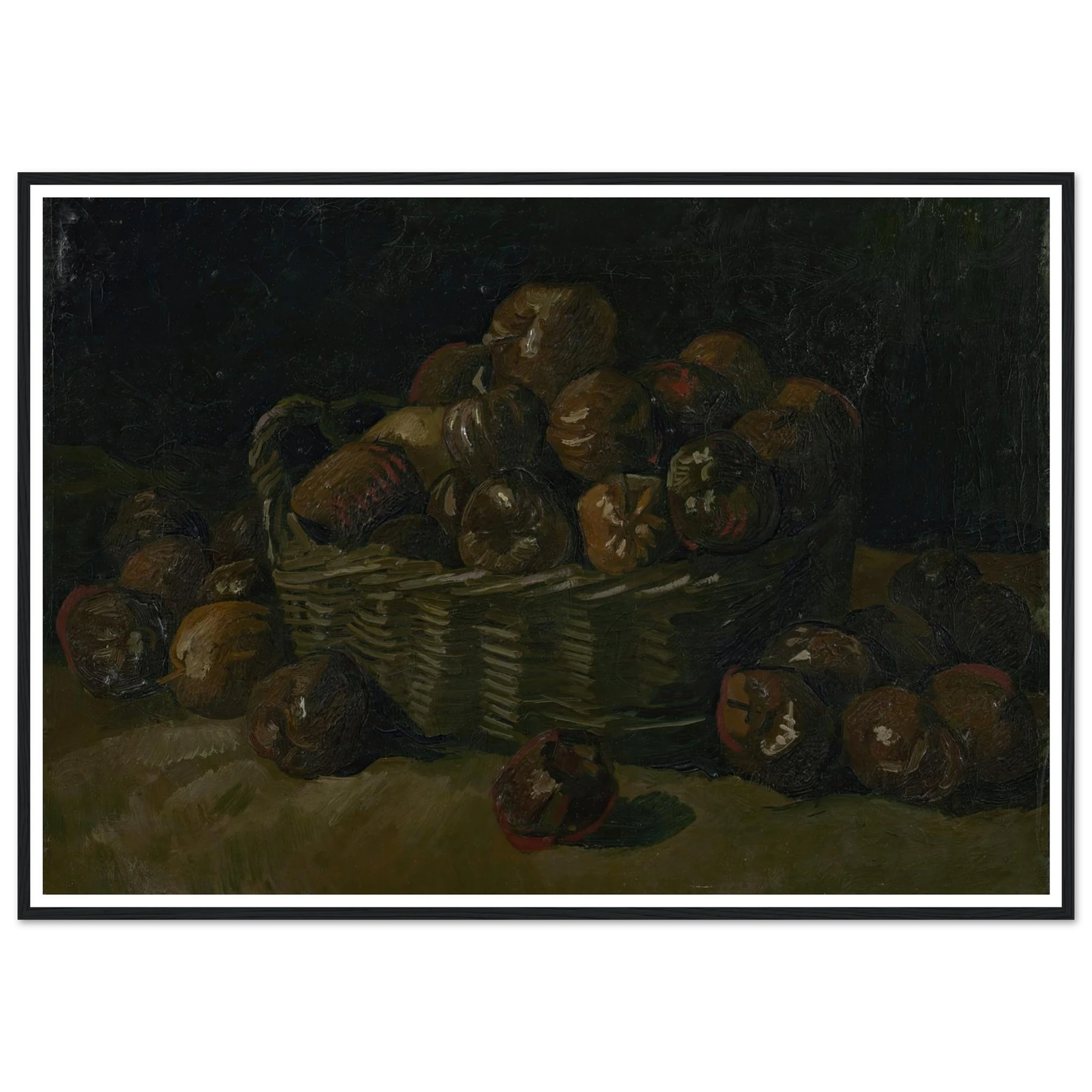 Basket of apples (1885) Art Print | Vincent van Gogh - Framed Poster - 30x40 cm / 12x16″ - Black frame