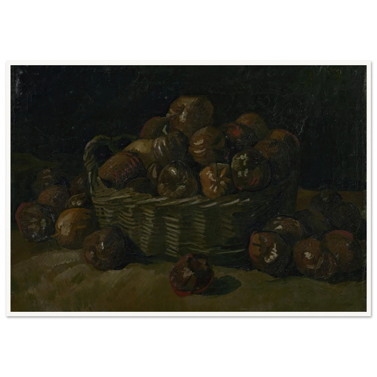 Basket of apples (1885) Art Print | Vincent van Gogh - Framed Poster - 30x40 cm / 12x16″ - Black frame