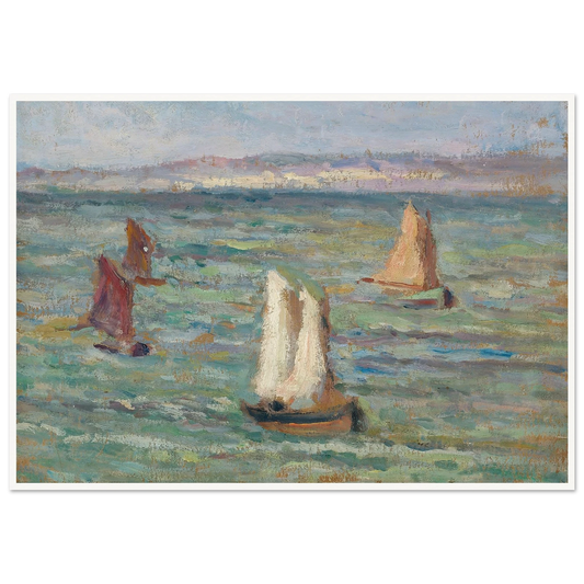 Bateaux aux environs d’Honfleur (1928) Art Print | Maximilien Luce - Framed Poster - 30x40 cm / 12x16″ - Black frame