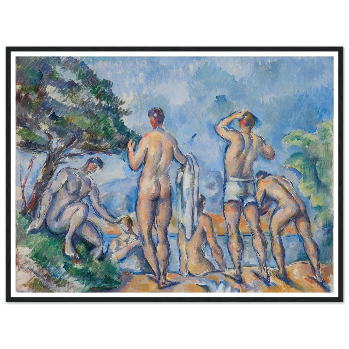 Bathers (1890–92) Art Print | Paul Cezanne - Framed Poster - 30x40 cm / 12x16″ - Black frame
