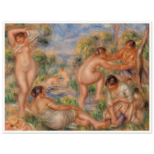 Bathing Group (1916) Art Print | Pierre Auguste Renoir - Framed Poster - 30x40 cm / 12x16″ - Black frame