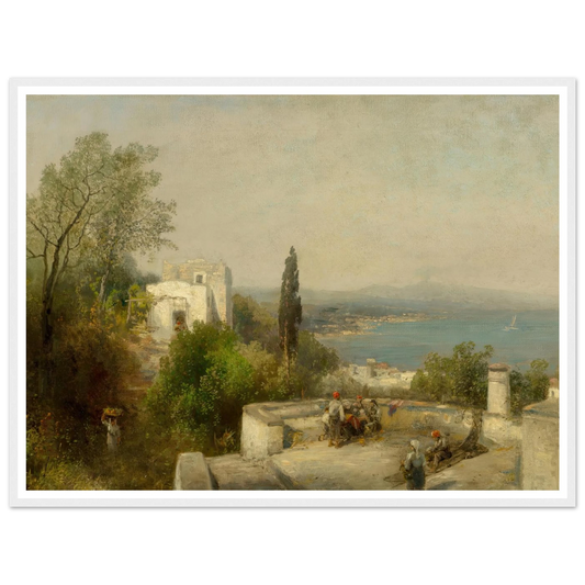 Bay of Naples Art Print | Hermann Ottomar Herzog - Framed Poster - 30x40 cm / 12x16″ - Black frame