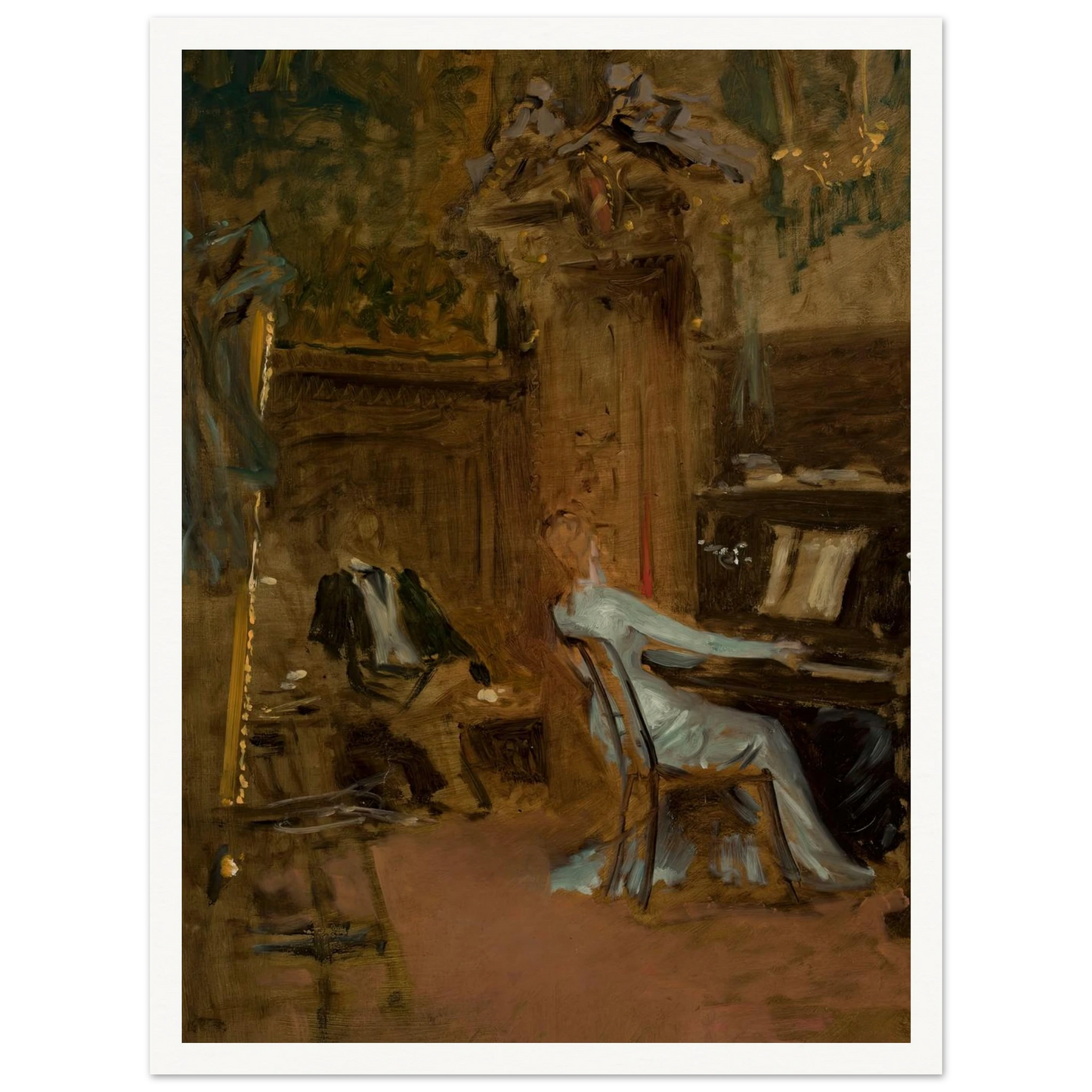 Concert in the living-room, sketch Art Print | Wladyslaw Czachorski-Quipham Collections