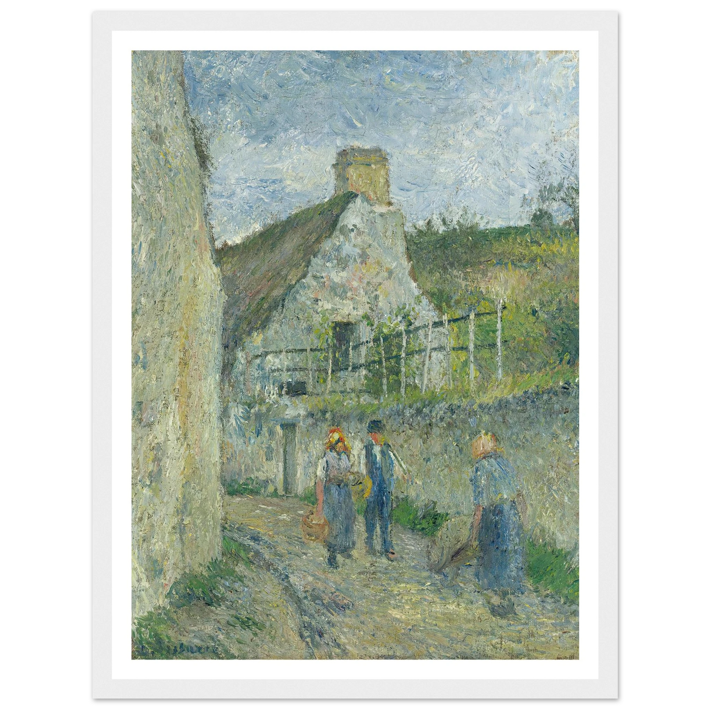 Rue Des Roches Au Valhermeil, Auvers Sur Oise (1880) Art Print | Camille Pissarro-Quipham Collections