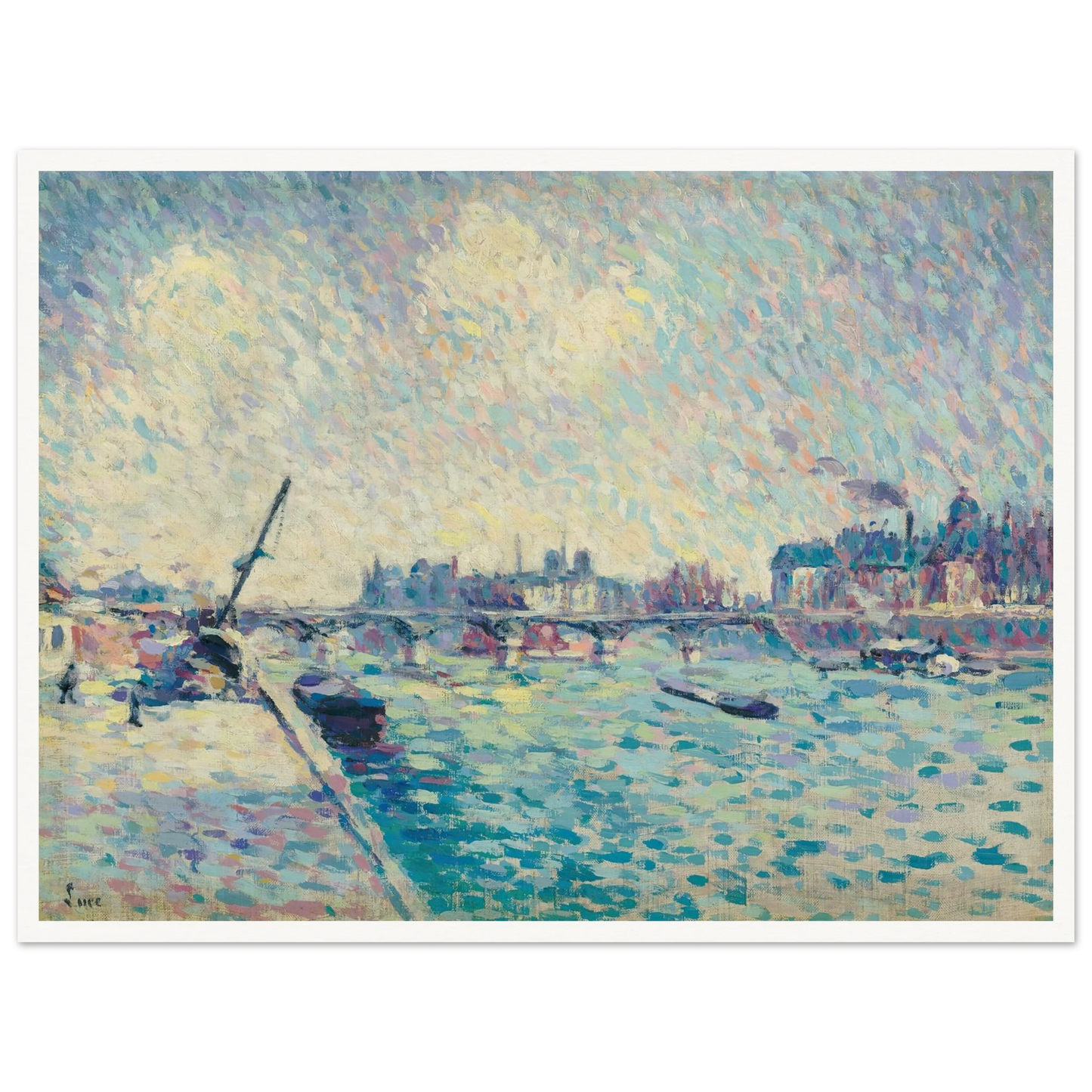 Paris, la Seine, Notre-Dame au loin (1898) Art Print | Maximilien Luce-Quipham Collections