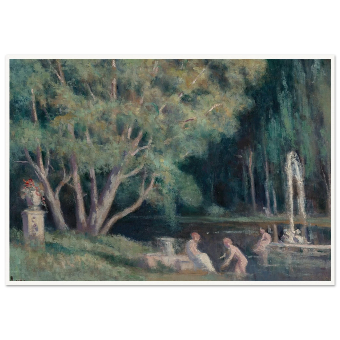Les baigneurs au jet d’eau Art Print | Maximilien Luce-Quipham Collections