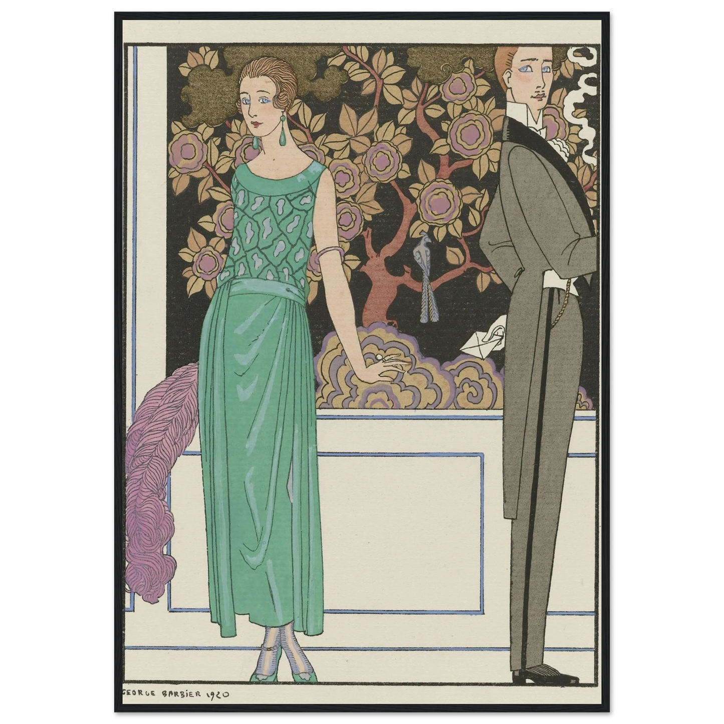 La premiere imprudence ; Robe du soir, de Beer (1921) Art Print | George Barbier-Quipham Collections