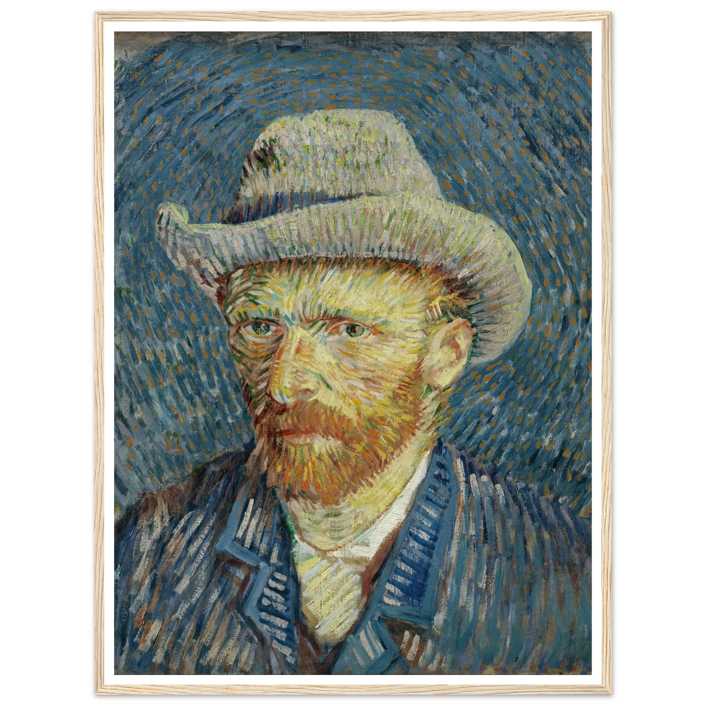 Self-portrait with grey felt hat (1887) Art Print | Vincent van Gogh-Quipham Collections