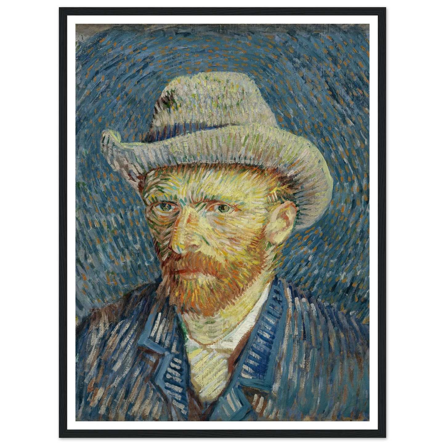 Self-portrait with grey felt hat (1887) Art Print | Vincent van Gogh-Quipham Collections