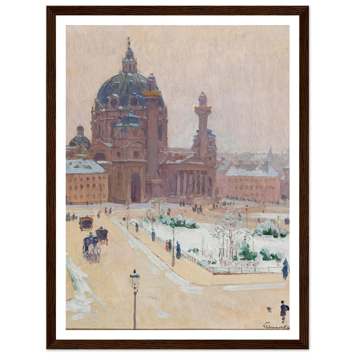 Church of St. Charles in winter Art Print | Carl Moll-Quipham Collections