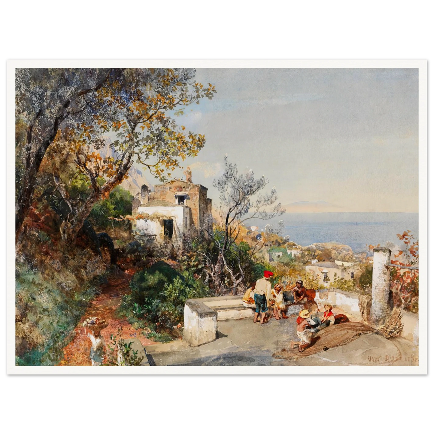 Blick über die Bucht von Neapel (ca.1880) Art Print | Oswald Achenbach-Quipham Collections