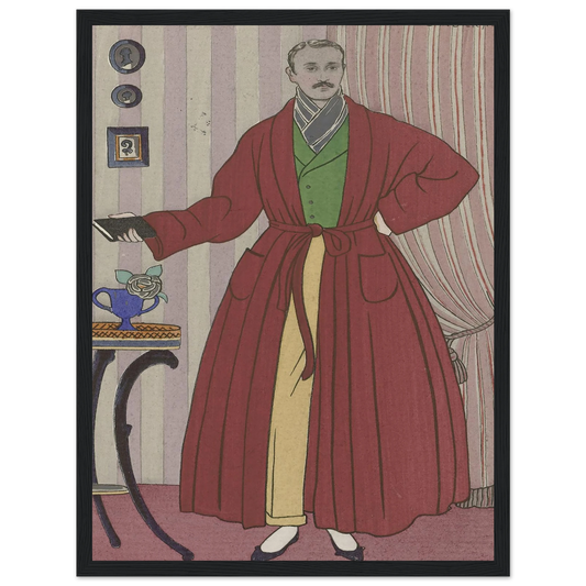 Robe de chambre (1913) Art Print | George Barbier - Framed Poster - 30x40 cm / 12x16″ - Black frame