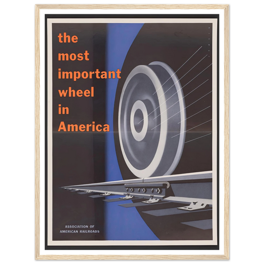 The most important wheels in America. (1952) Art Print | Joseph Binder - Framed Poster - 30x40 cm / 12x16″ - Black frame
