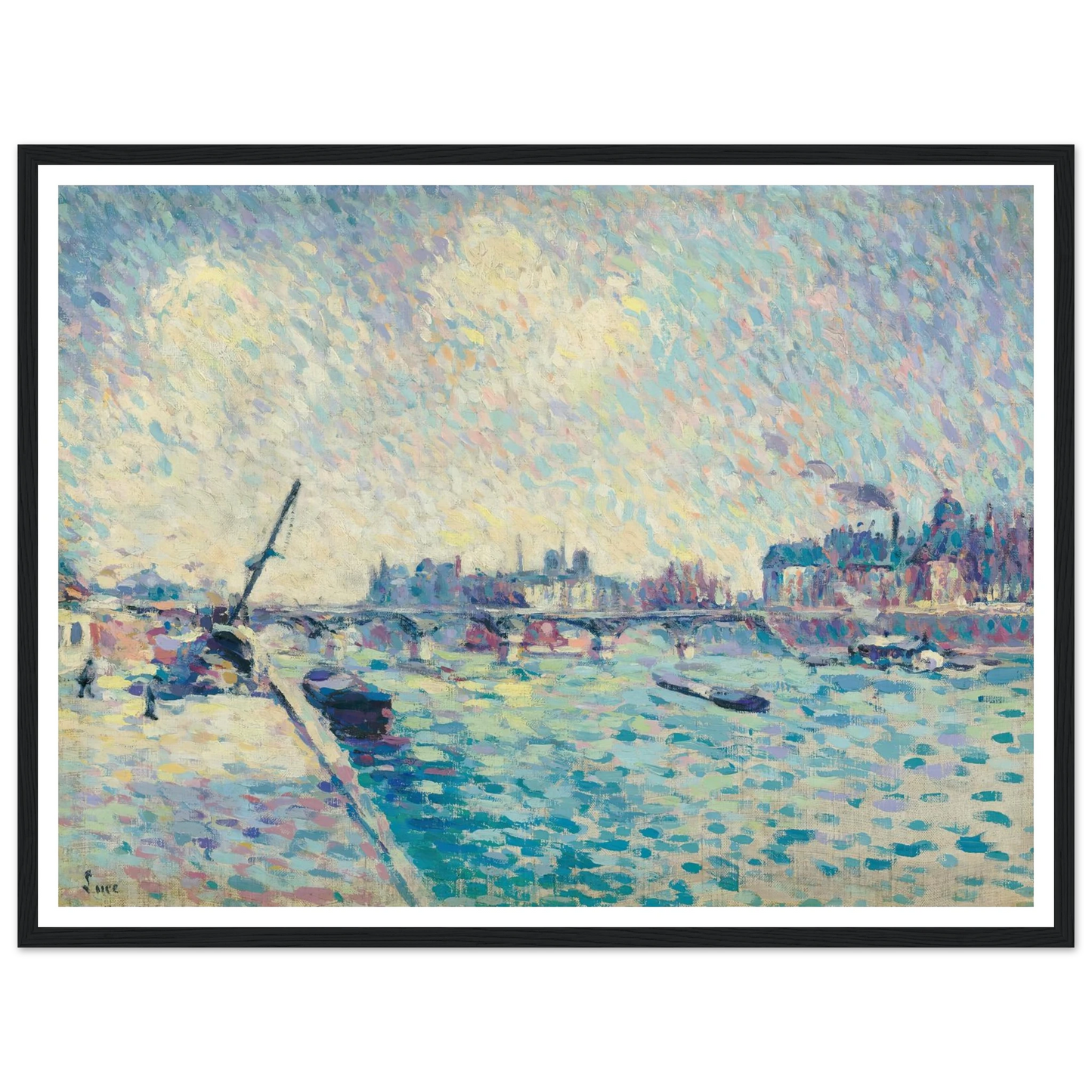 Paris, la Seine, Notre-Dame au loin (1898) Art Print | Maximilien Luce-Quipham Collections