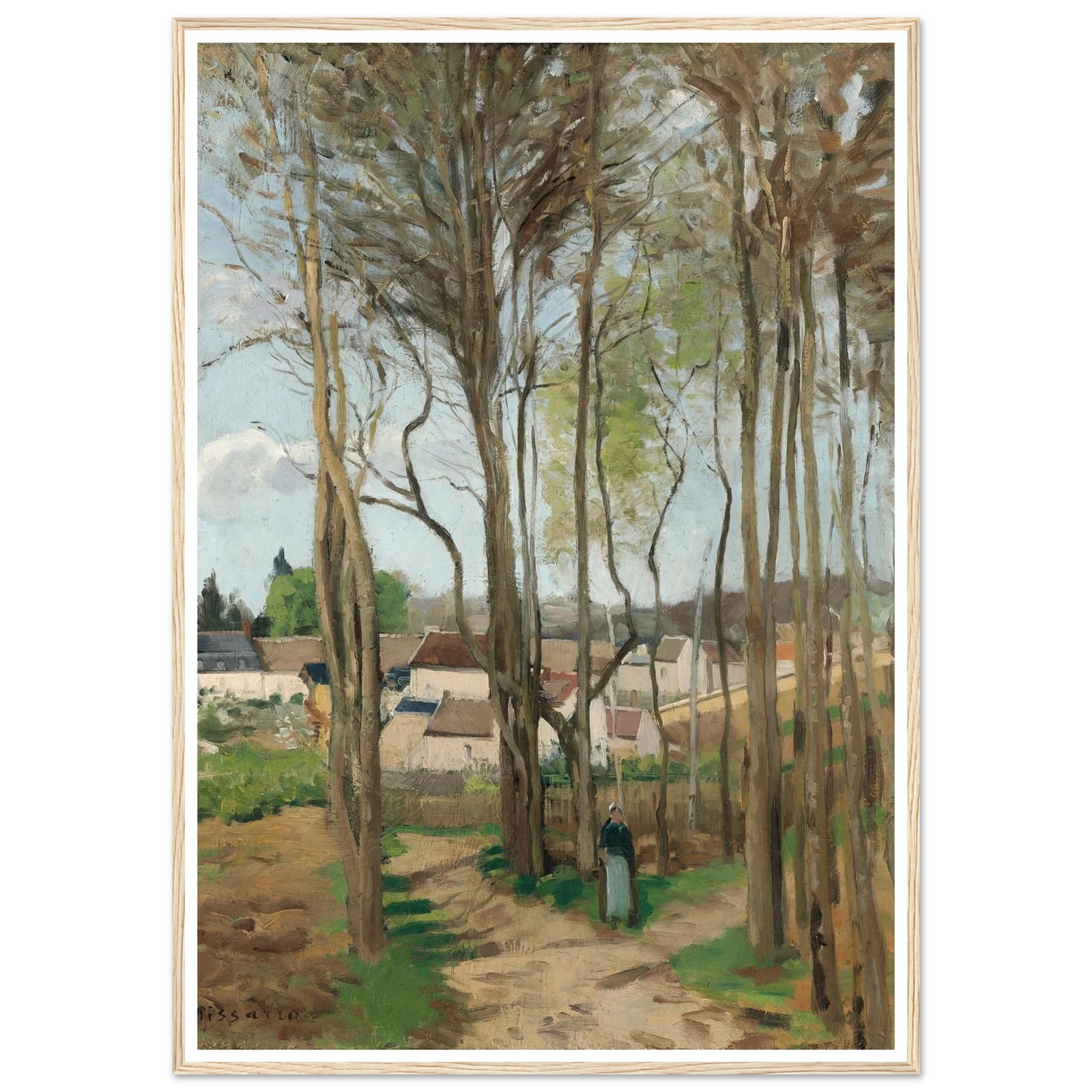 Le village à travers les arbres (circa 1869) Art Print | Camille Pissarro-Quipham Collections