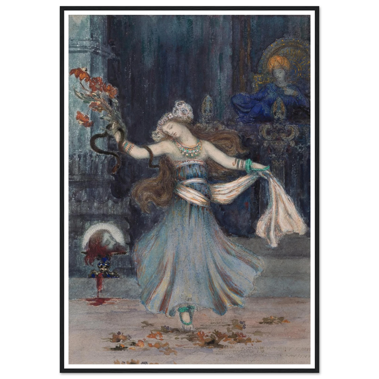 Salomé Dancing Before the Head of St. John the Baptist (mid to late 19th century) Art Print | Gustave Moreau-Quipham Collections