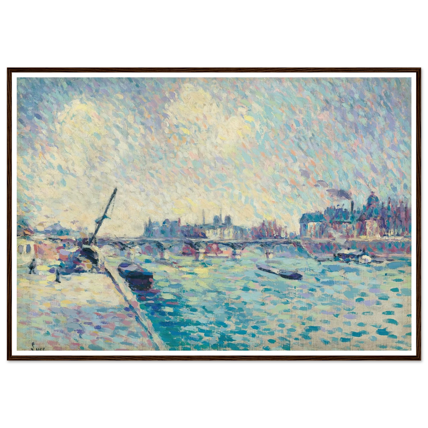 Paris, la Seine, Notre-Dame au loin (1898) Art Print | Maximilien Luce-Quipham Collections