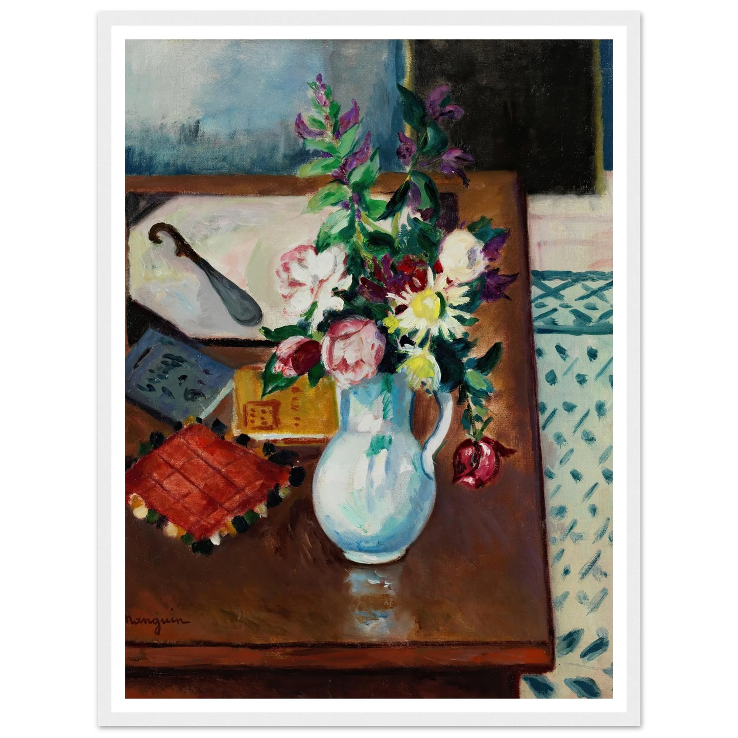 Coin de table, fleurs roses Art Print | Henri Manguin-Quipham Collections