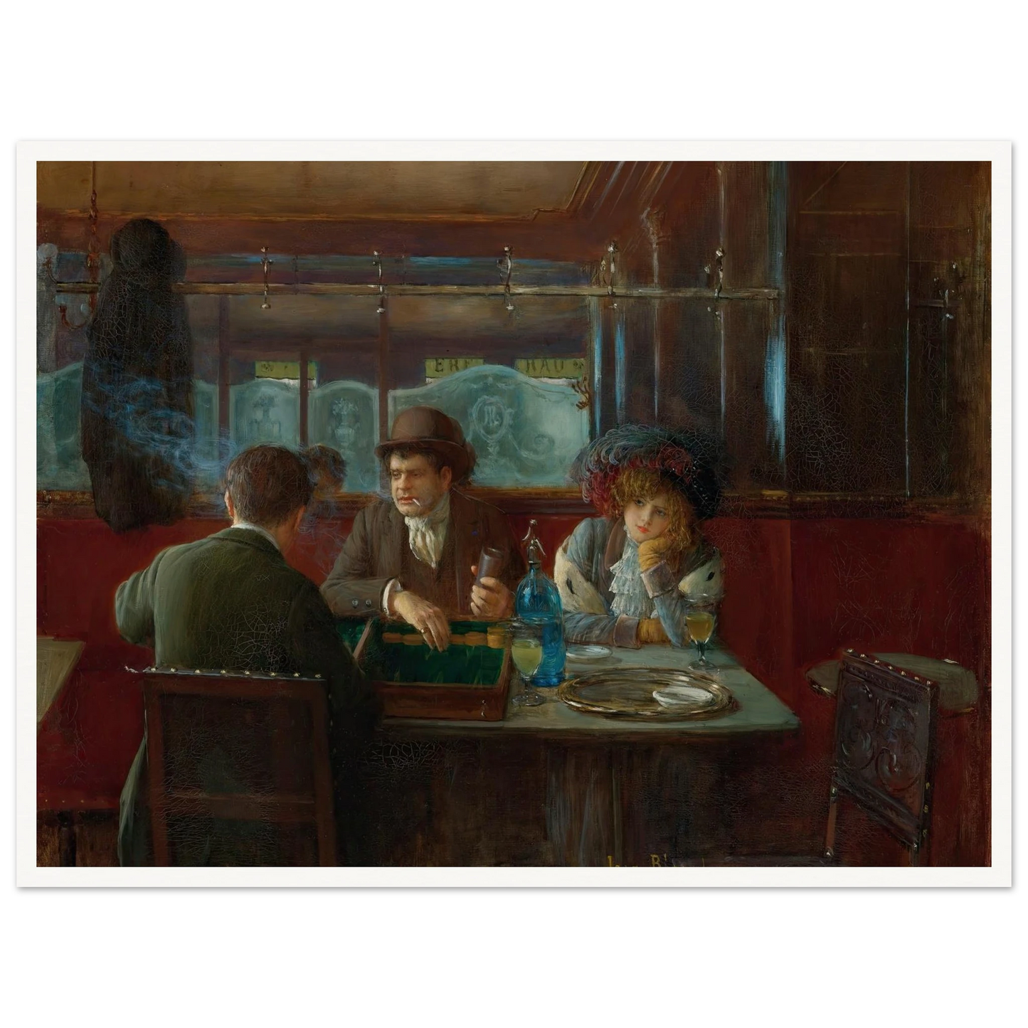 Backgammon At The Café Art Print | Jean Beraud-Quipham Collections