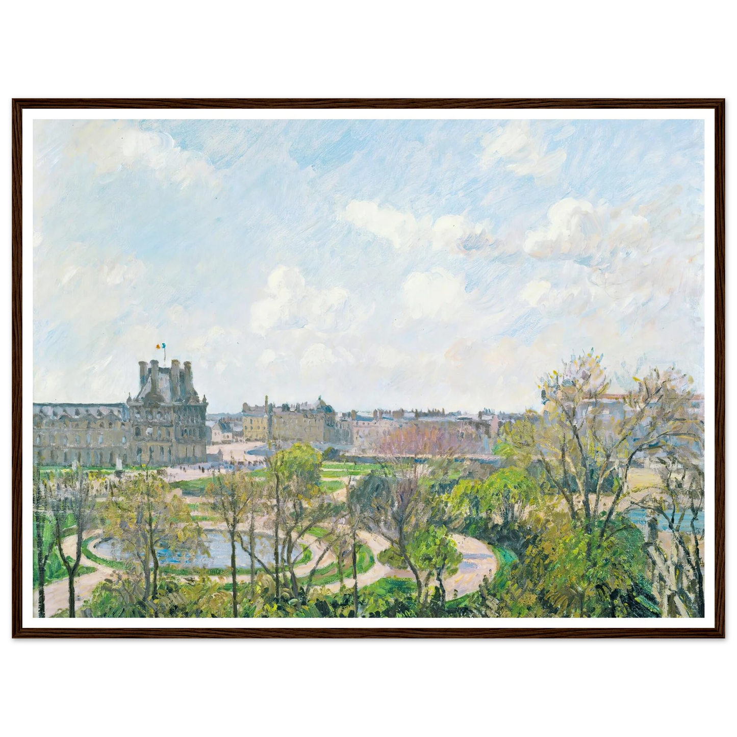 Le Jardin Des Tuileries Et Le Pavillon De Flore, Matin, Printemps (1900) Art Print | Camille Pissarro-Quipham Collections