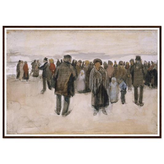 Beach at Scheveningen (1882) Art Print | Vincent van Gogh - Framed Poster - 30x40 cm / 12x16″ - Black frame