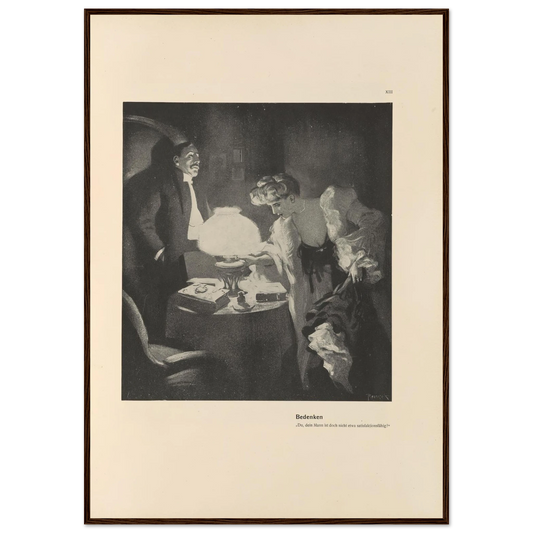Bedenken (1908) Art Print | Ferdinand Freiherr von Reznicek - Framed Poster - 30x40 cm / 12x16″ - Black frame