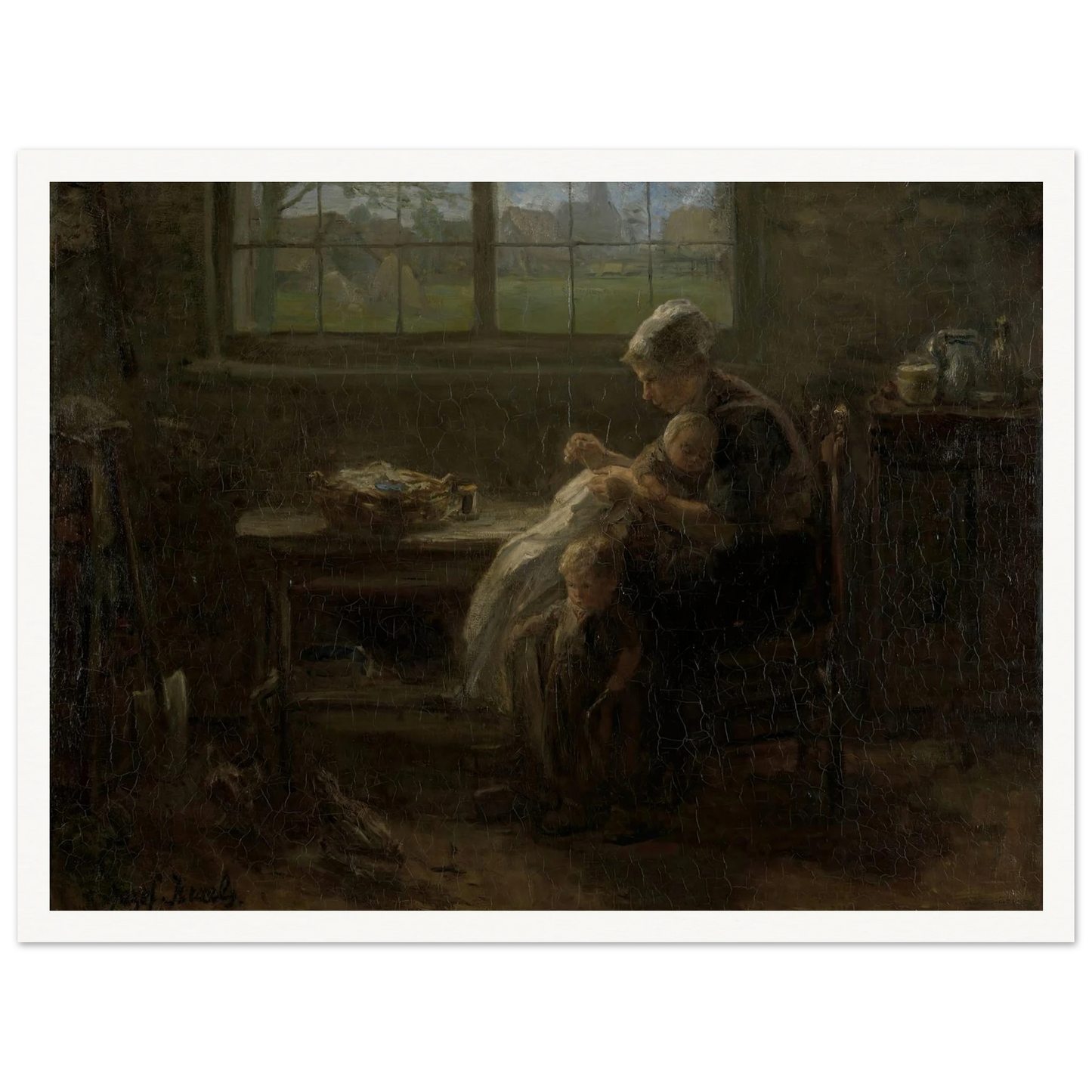 ‘The Joy of Motherhood’ (1890) Art Print | Jozef Israels-Quipham Collections