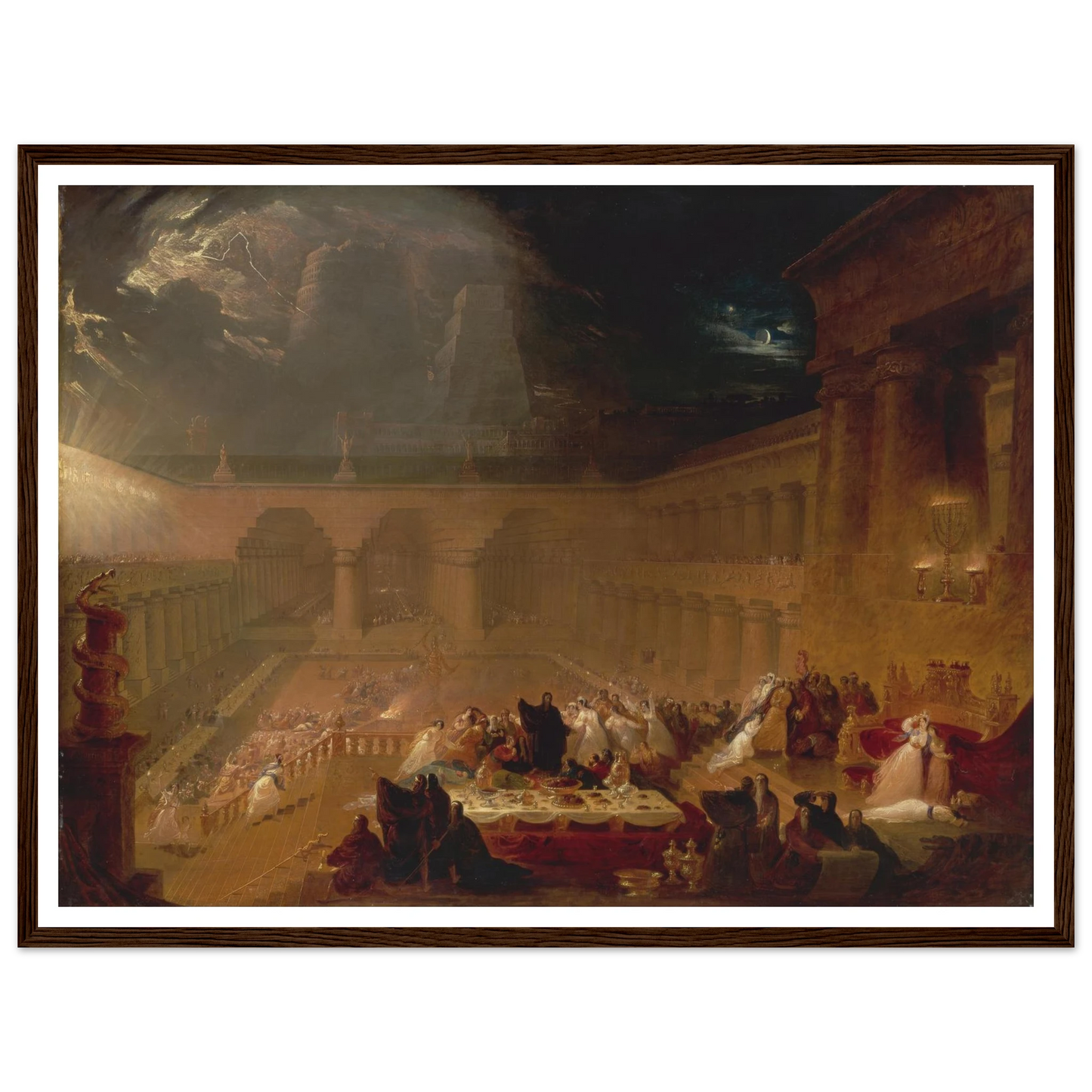 Belshazzar’s Feast (1820) Art Print | John Martin - Framed Poster - 30x40 cm / 12x16″ - Black frame