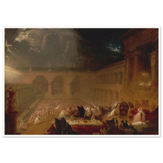 Belshazzar’s Feast (1820) Art Print | John Martin - Framed Poster - 30x40 cm / 12x16″ - Black frame
