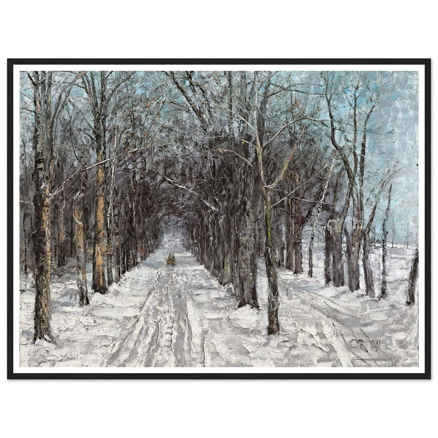 Belvedere Allee in Weimar (1889) Art Print | Christian Rohlfs - Framed Poster - 30x40 cm / 12x16″ - Black frame