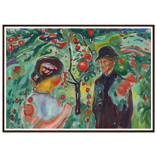 Beneath the Red Apples (1927–30) Art Print | Edvard Munch - Framed Poster - 30x40 cm / 12x16″ - Black frame