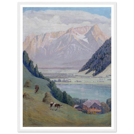 Bergsee (1911) Art Print | Max Kahrer - Framed Poster - 30x40 cm / 12x16″ - Black frame