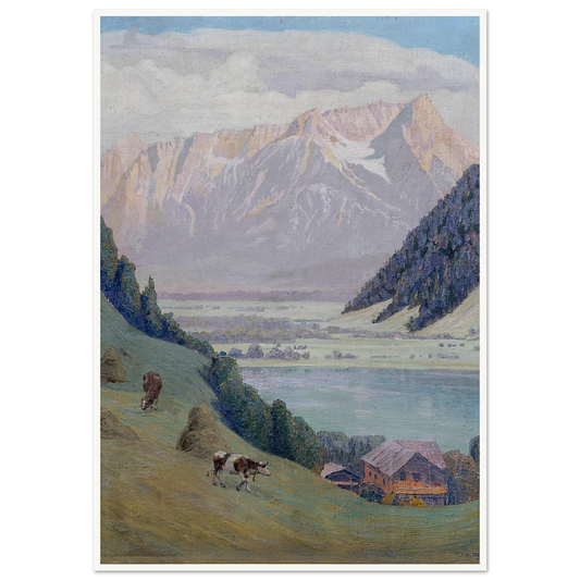 Bergsee (1911) Art Print | Max Kahrer - Framed Poster - 30x40 cm / 12x16″ - Black frame