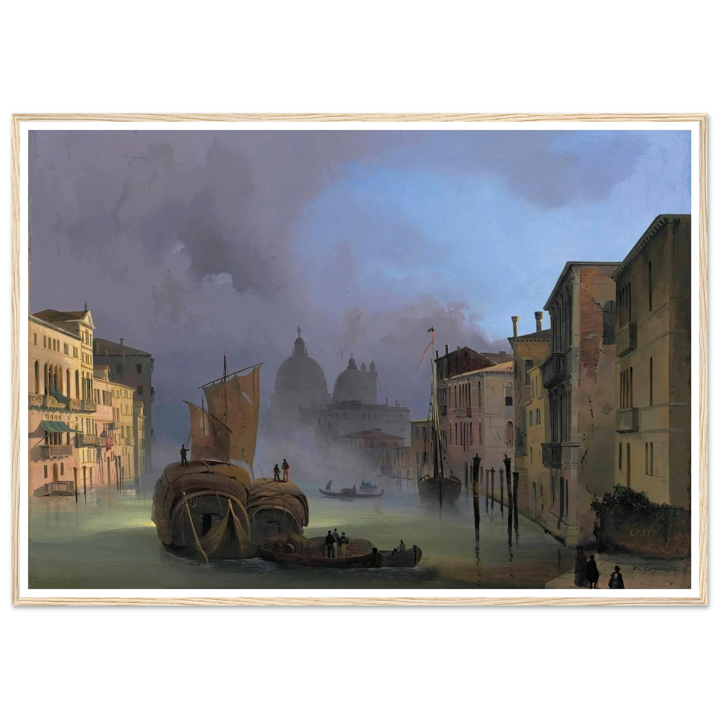 The Grand Canal, Venice, From The Ponte Dell’accademia, With Santa Maria Della Salute Art Print | Ippolito Caffi-Quipham Collections