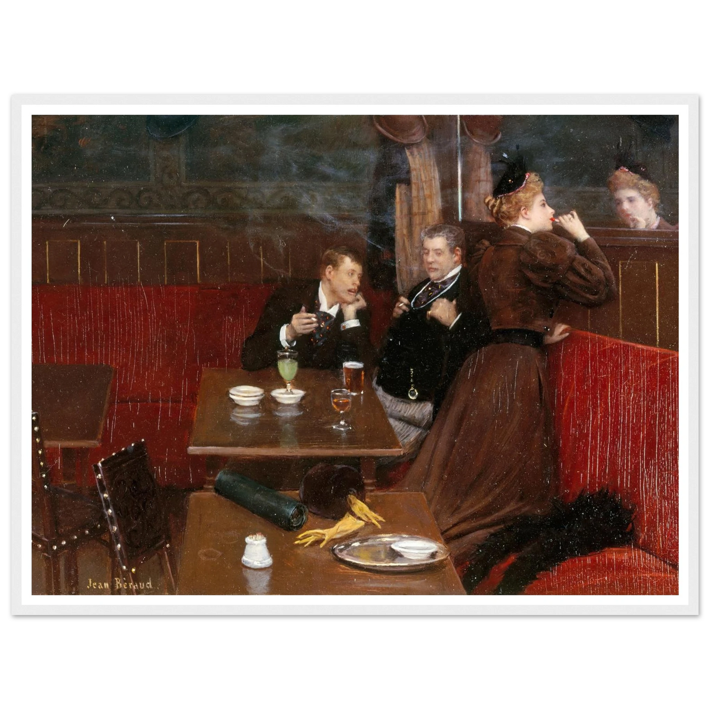 Trois personnages dans un café (1890) Art Print | Jean Beraud-Quipham Collections