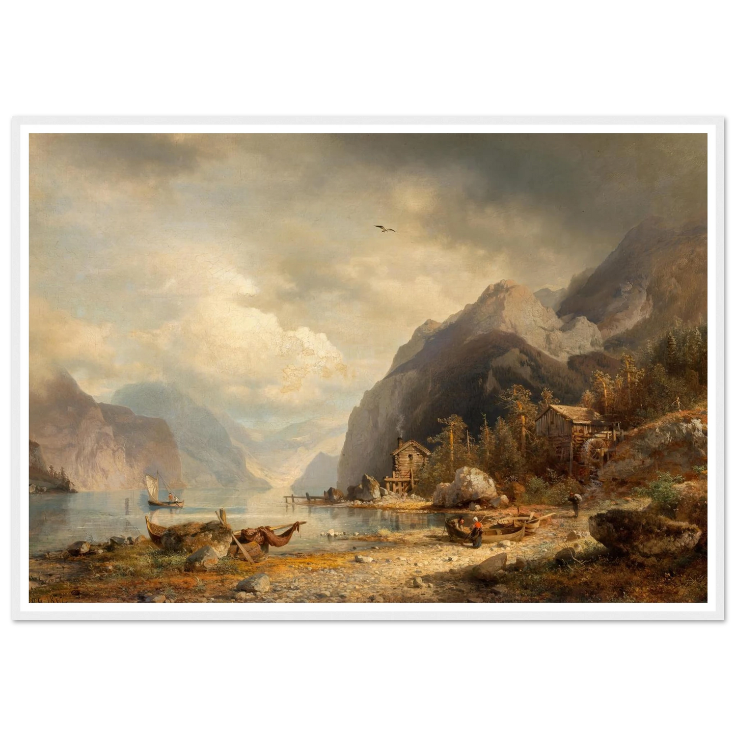 Fishing Village (1862) Art Print | Hermann Ottomar Herzog-Quipham Collections