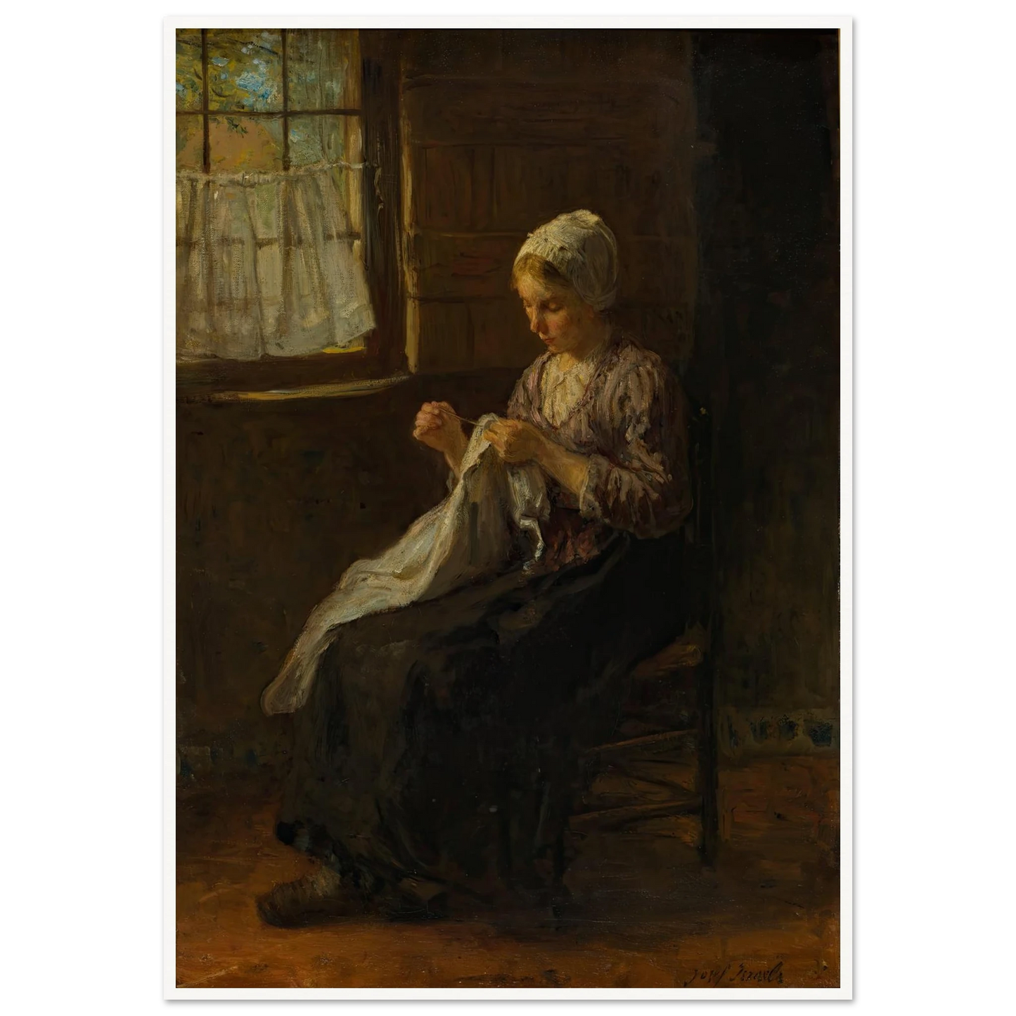 The young seamstress Art Print | Jozef Israels-Quipham Collections
