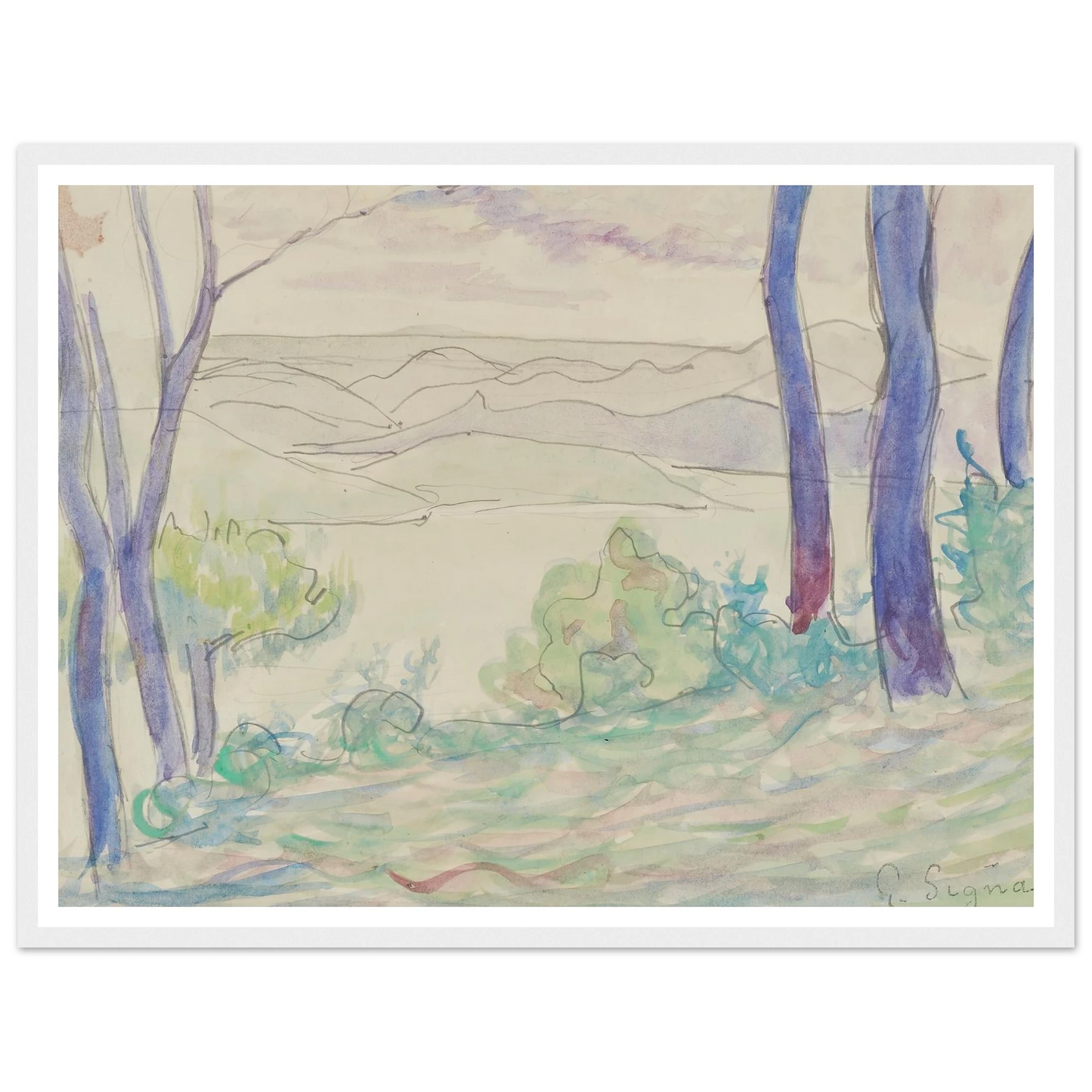 Paysage méditerranéen (1895) Art Print | Paul Signac-Quipham Collections