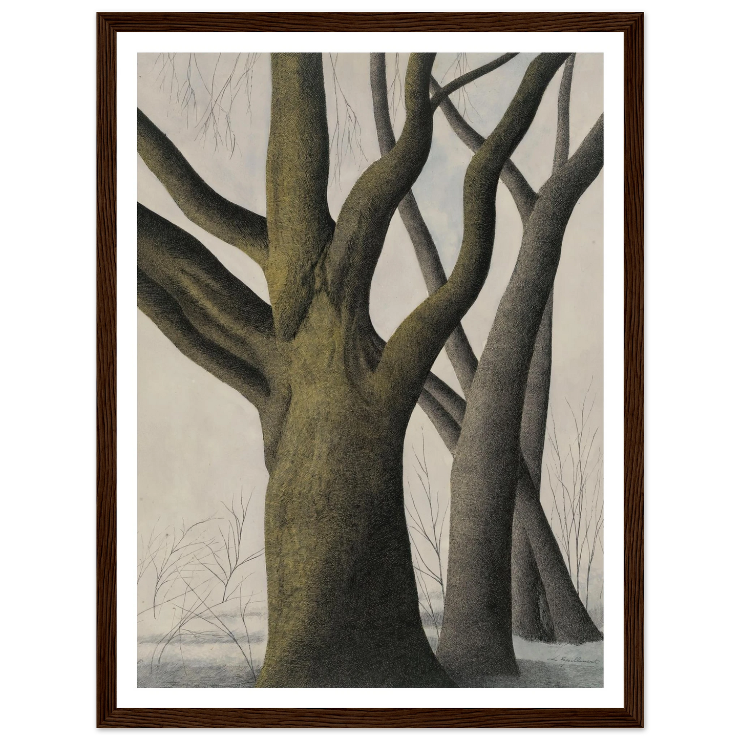 Big Tree (1945) Art Print | Leon Spilliaert - Framed Poster - 30x40 cm / 12x16″ - Black frame