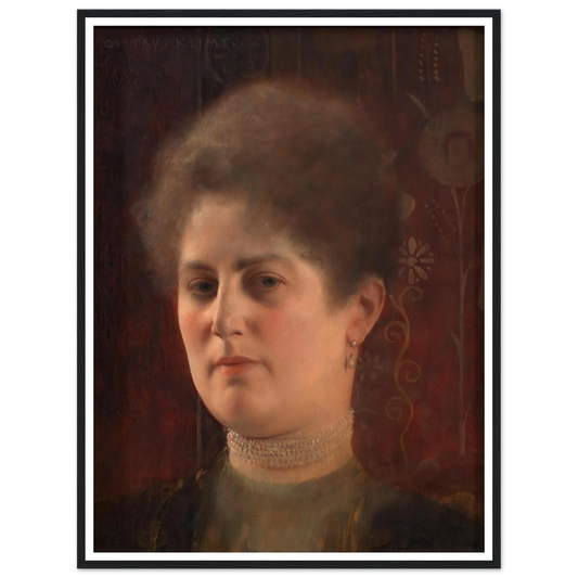 Bildnis einer unbekannten Frau (Frau Heymann) (1884–1904) Art Print | Gustav Klimt - Framed Poster - 30x40 cm / 12x16″ - Black frame