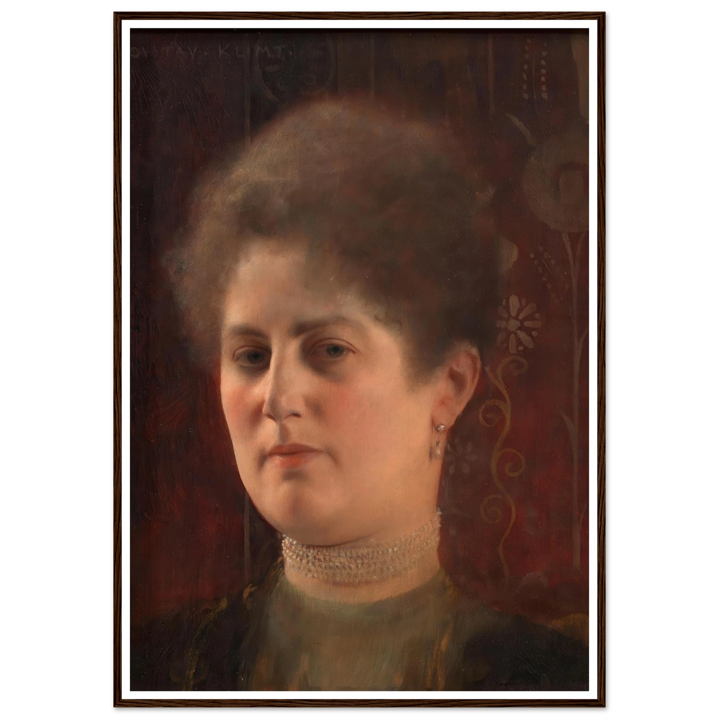 Bildnis einer unbekannten Frau (Frau Heymann) (1884–1904) Art Print | Gustav Klimt - Framed Poster - 30x40 cm / 12x16″ - Black frame