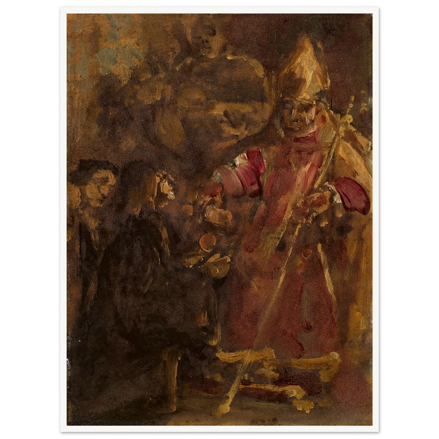Bishop Lubrański establishes the Ecclesiastical Academy in Poznań, sketch (1886) Art Print | Jan Matejko - Framed Poster - 30x40 cm / 12x16″ - Black frame