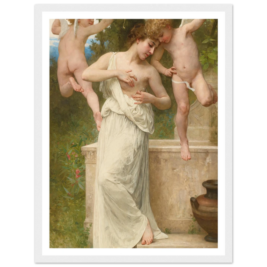 Blessures D’amour (1897) Art Print | William Bouguereau - Framed Poster - 30x40 cm / 12x16″ - Black frame